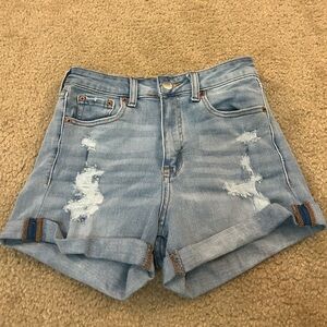 Aeropostale Light Wash Ripped Jean Shorts